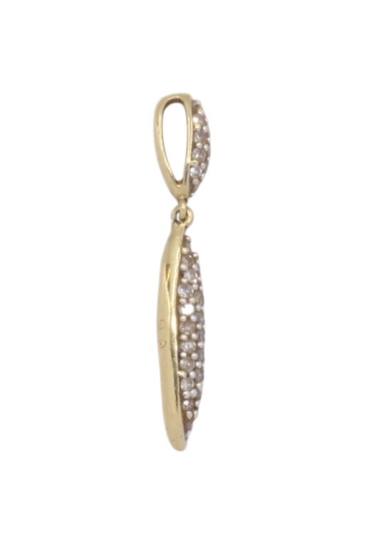 PENDENTIF GOUTTE PAVEE DIAMANTS