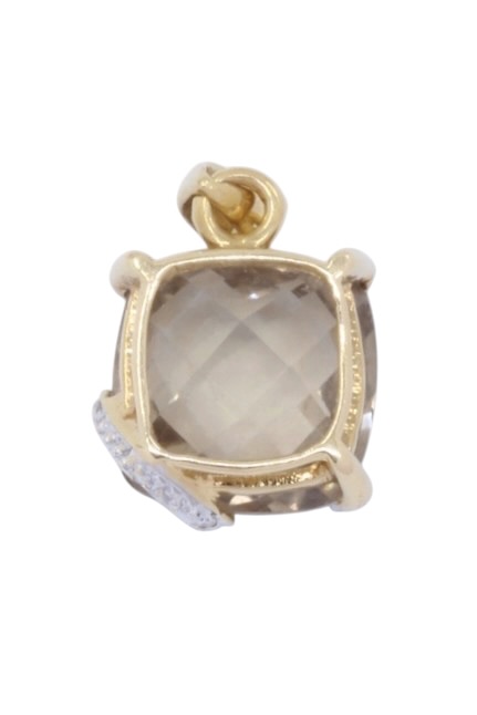 PENDENTIF MODERNE QUARTZ ET DIAMANTS